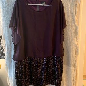 Plum sequence dress